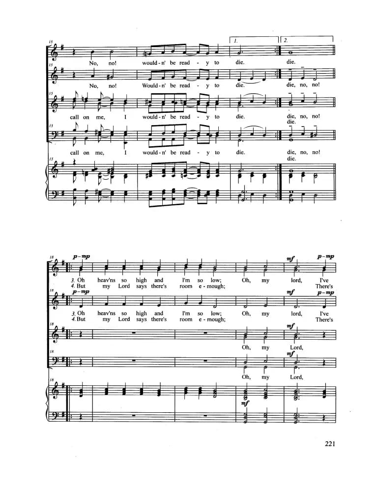 Plenty Good Room（合唱 正谱）