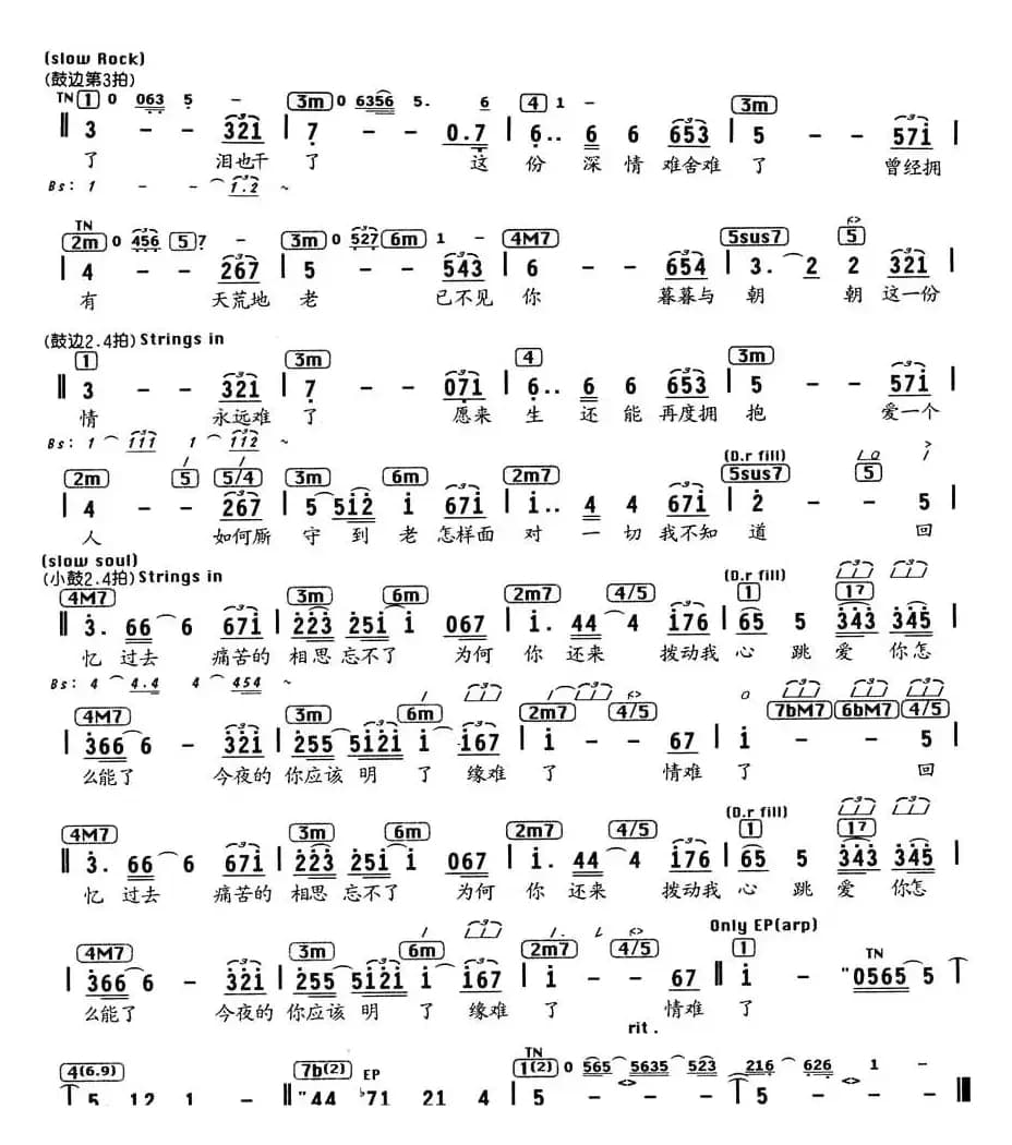 新不了情（同名电影主题曲、编配乐谱）
