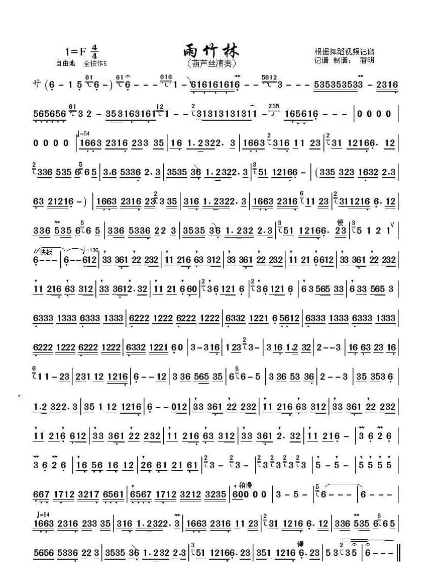 雨竹林（独舞舞曲、葫芦丝演奏）