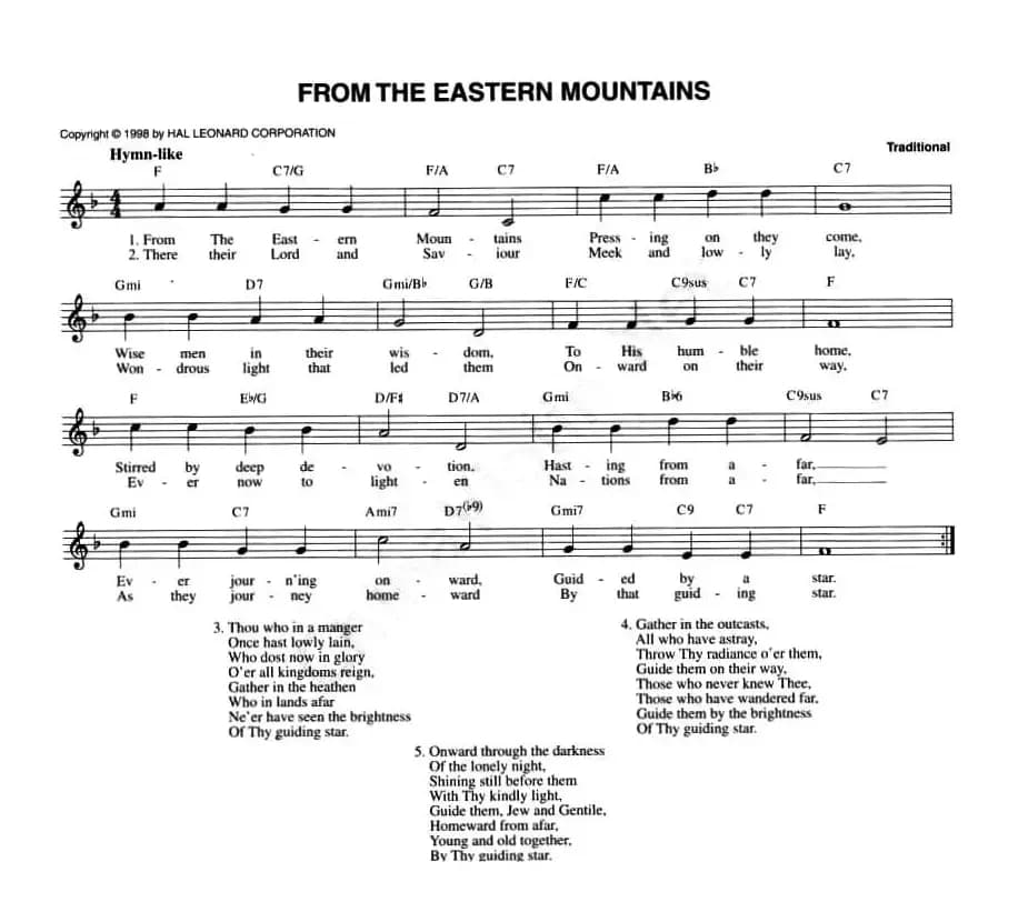 FROM THE EASTERN MOUNTAINS