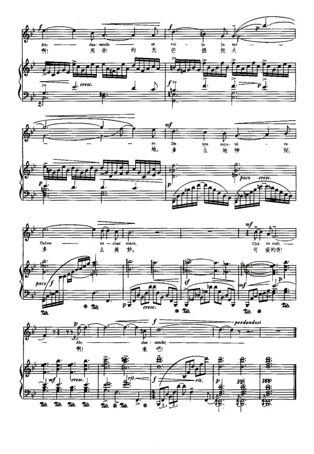 [法]可爱的夜（Chere Nuit）（中外文对照、正谱）