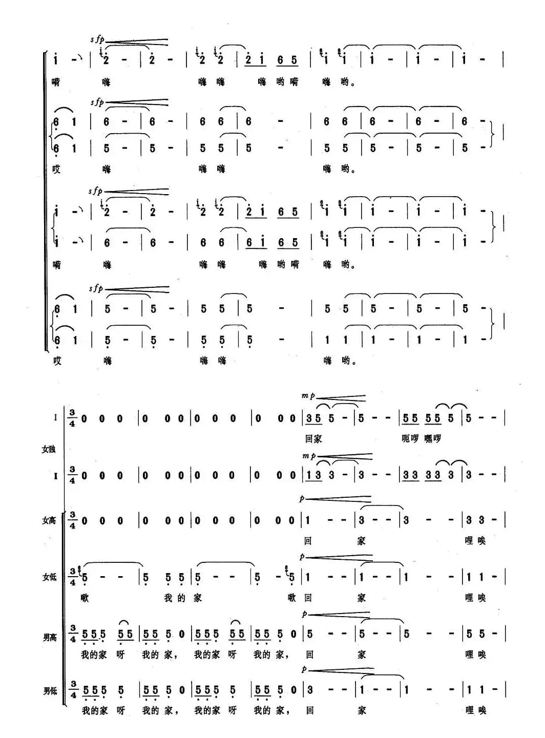 高原，我的家（女声二重唱、混声合唱）