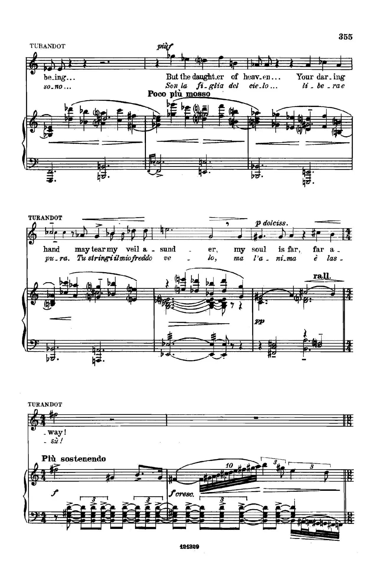 《图兰朵公主》三幕五场歌剧（英意双语）（钢琴伴奏谱 P364——373）