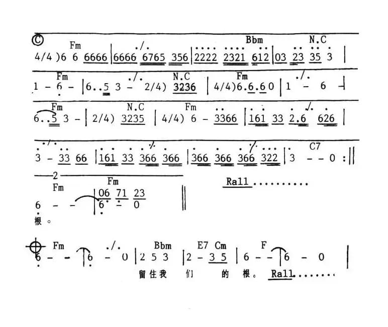 把根留住（带和弦）