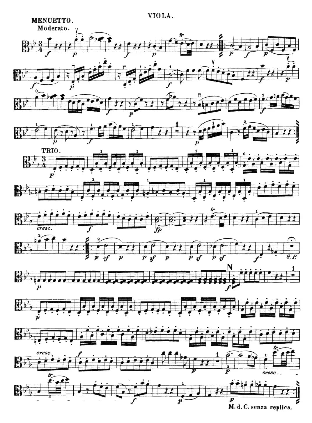 Mozart《Quartet No.22 in Bb Major，K.589》（Viola分谱）