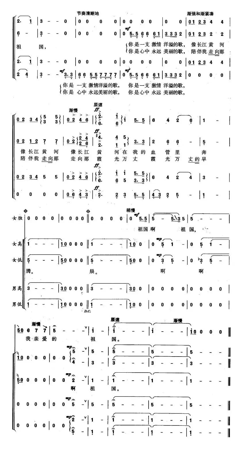 祖国，你是我心中永远的歌