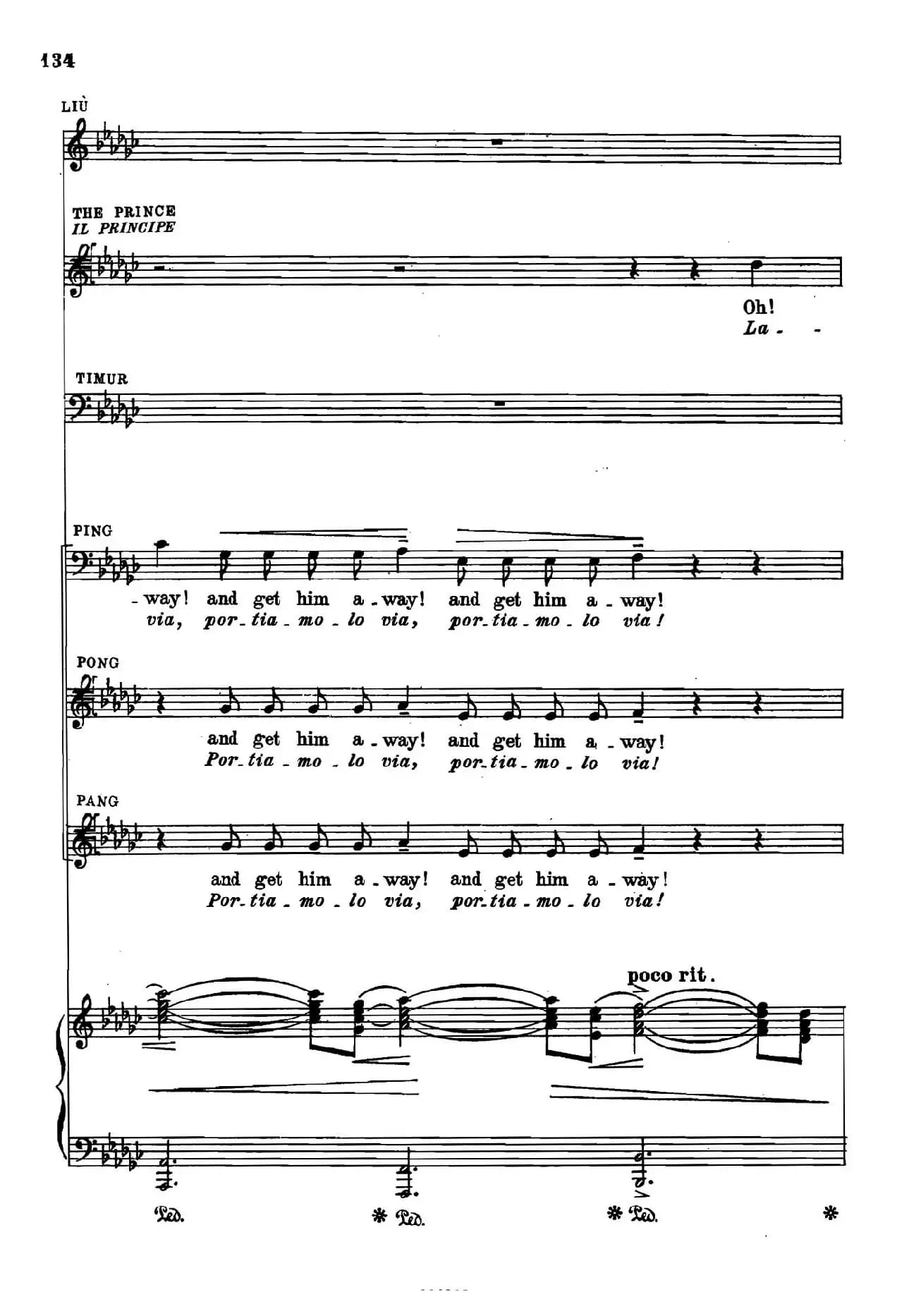 《图兰朵公主》三幕五场歌剧（英意双语）全谱（钢琴伴奏谱 P123——151）