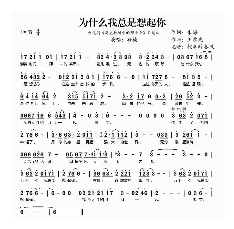 为什么我总是想起你（电视剧《历史转折中的邓小平》片尾曲）