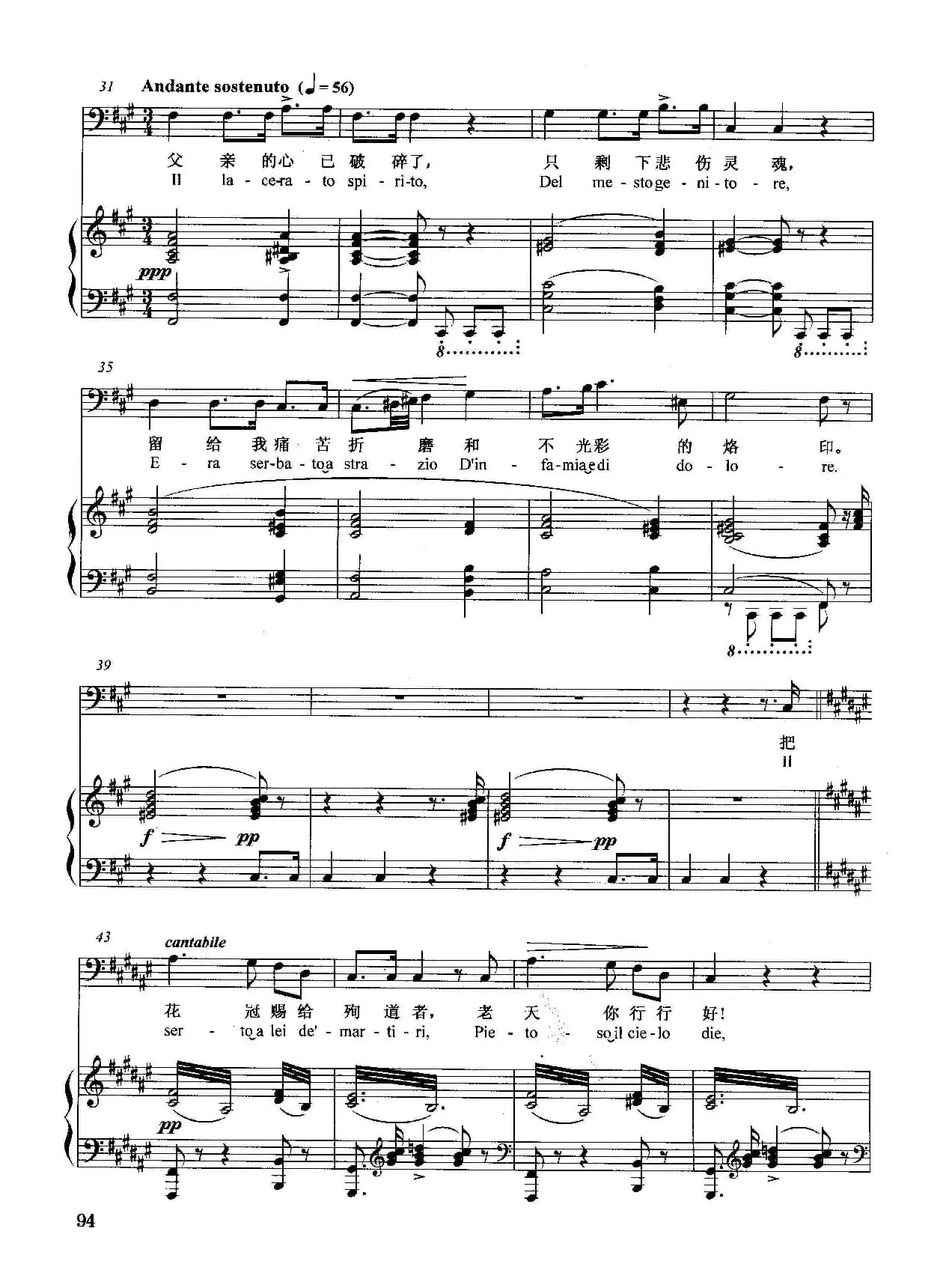 [意]破碎的心（正谱）（选自歌剧《西蒙·波卡涅拉》）