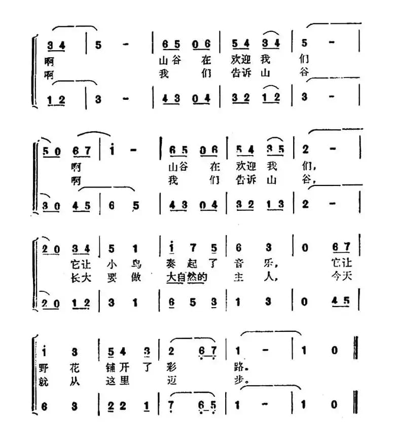 我们来到美丽的山谷（合唱）