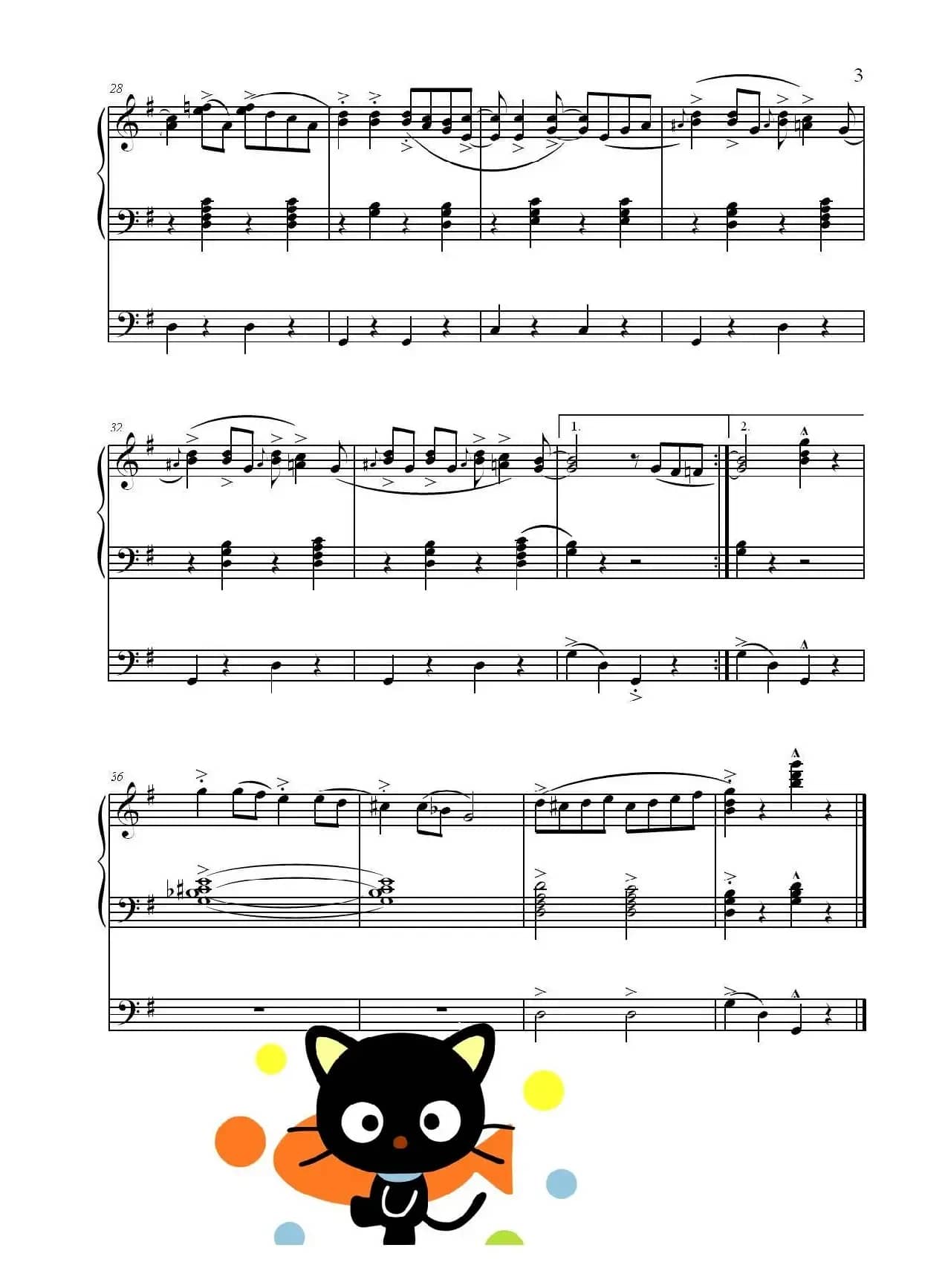 猫之步态舞（双排键电子琴曲）