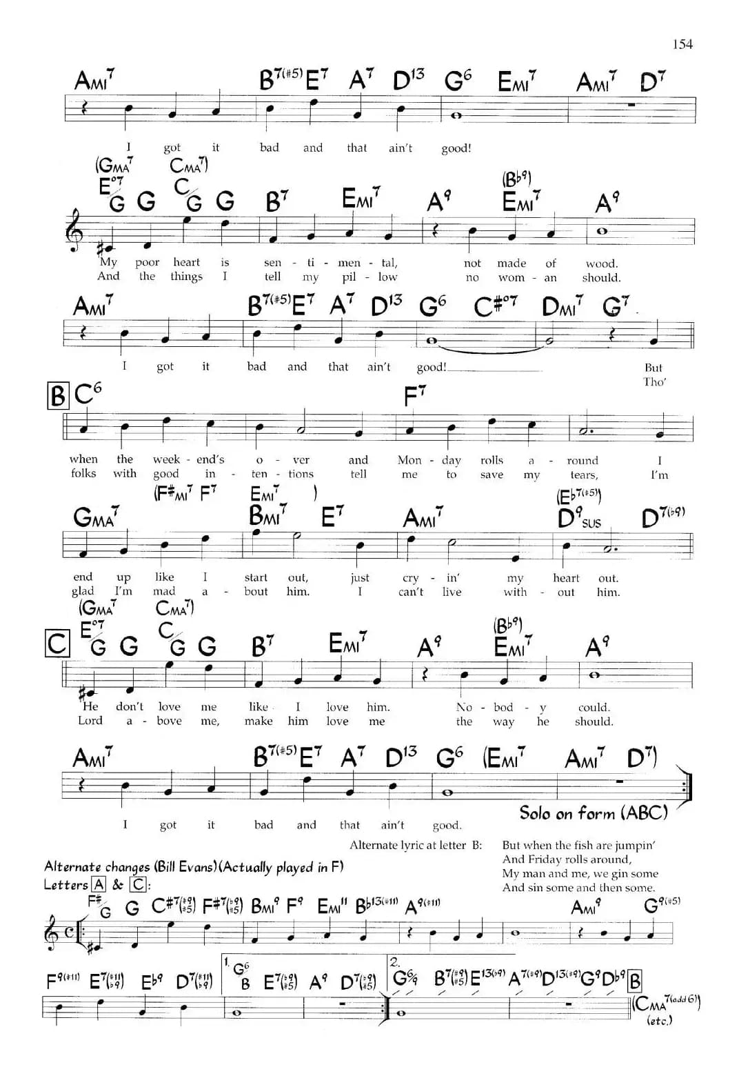 I Got It Bad（带和弦五线谱）