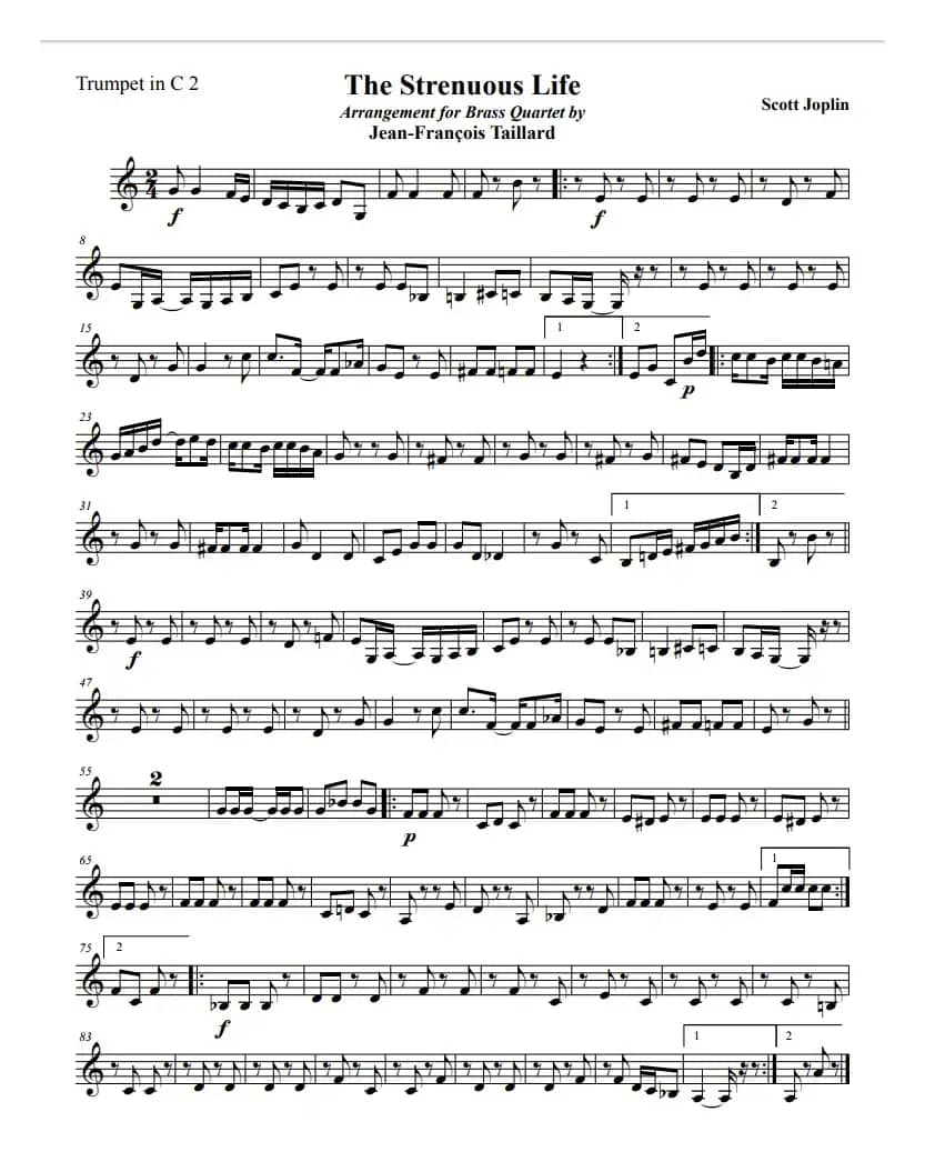 乔普林-艰苦的生活（铜管四重奏）