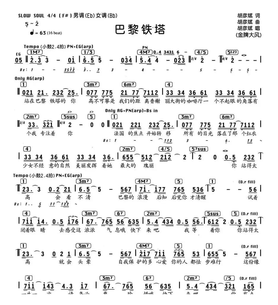 巴黎铁塔（编配乐谱）