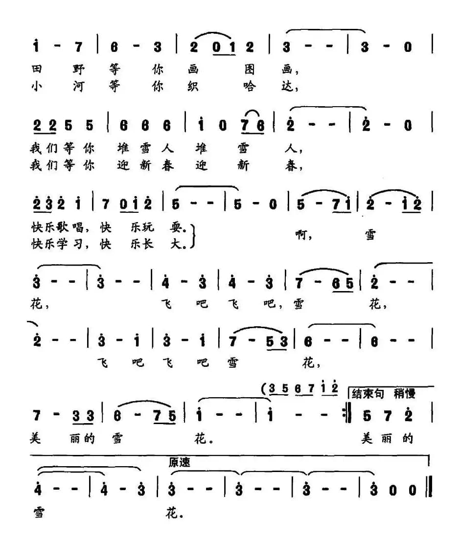 飞吧，美丽的雪花