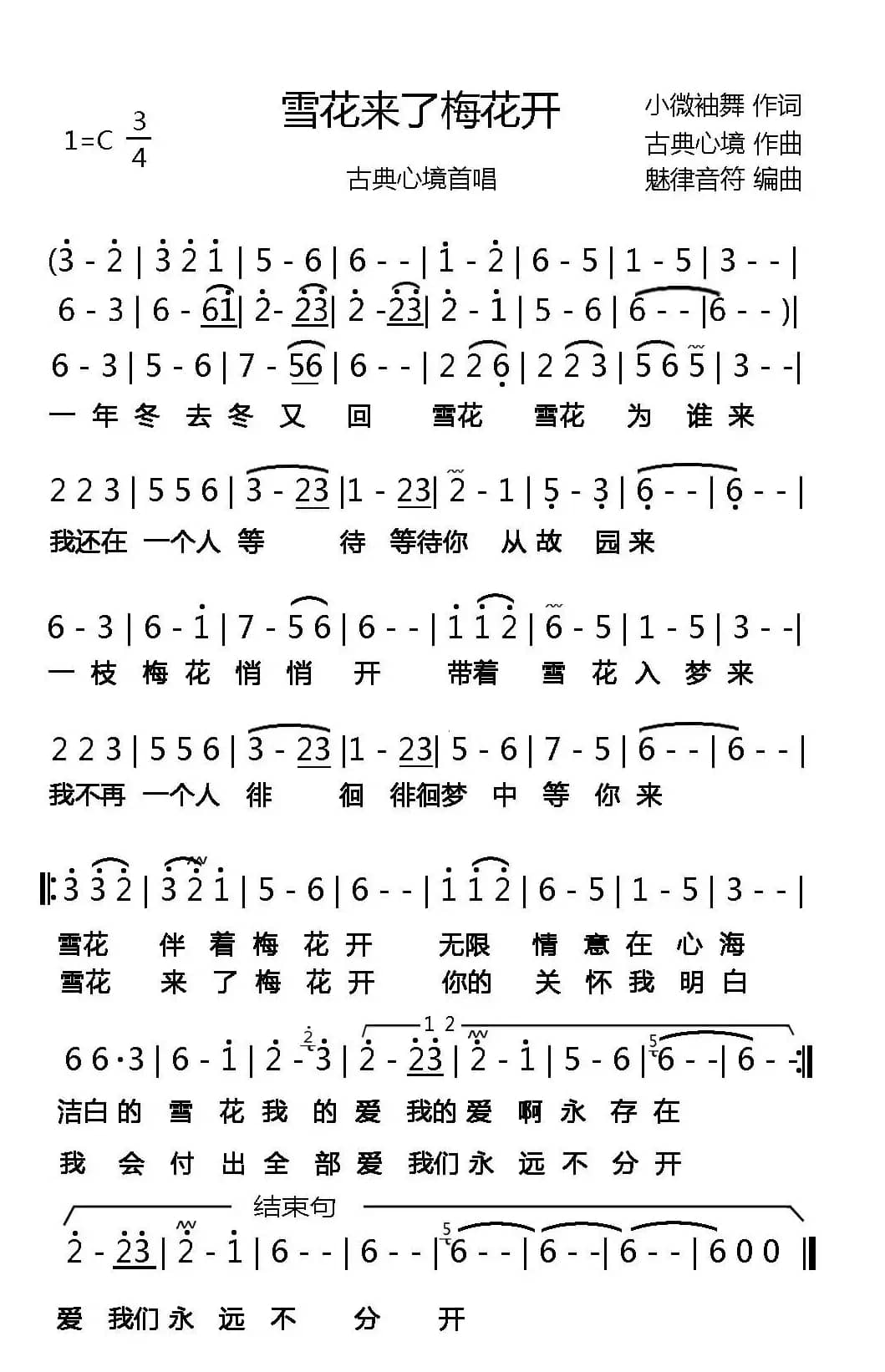 雪花来了梅花开