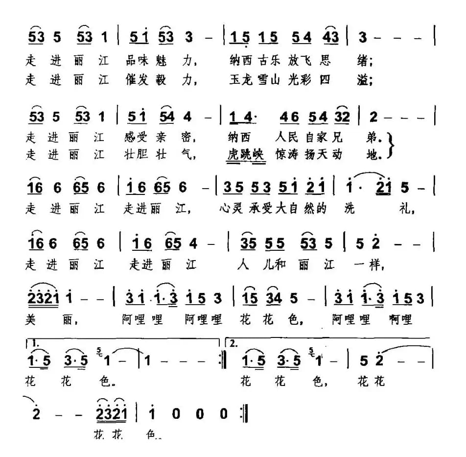 走进丽江（刘志毅词 马俊媛曲）