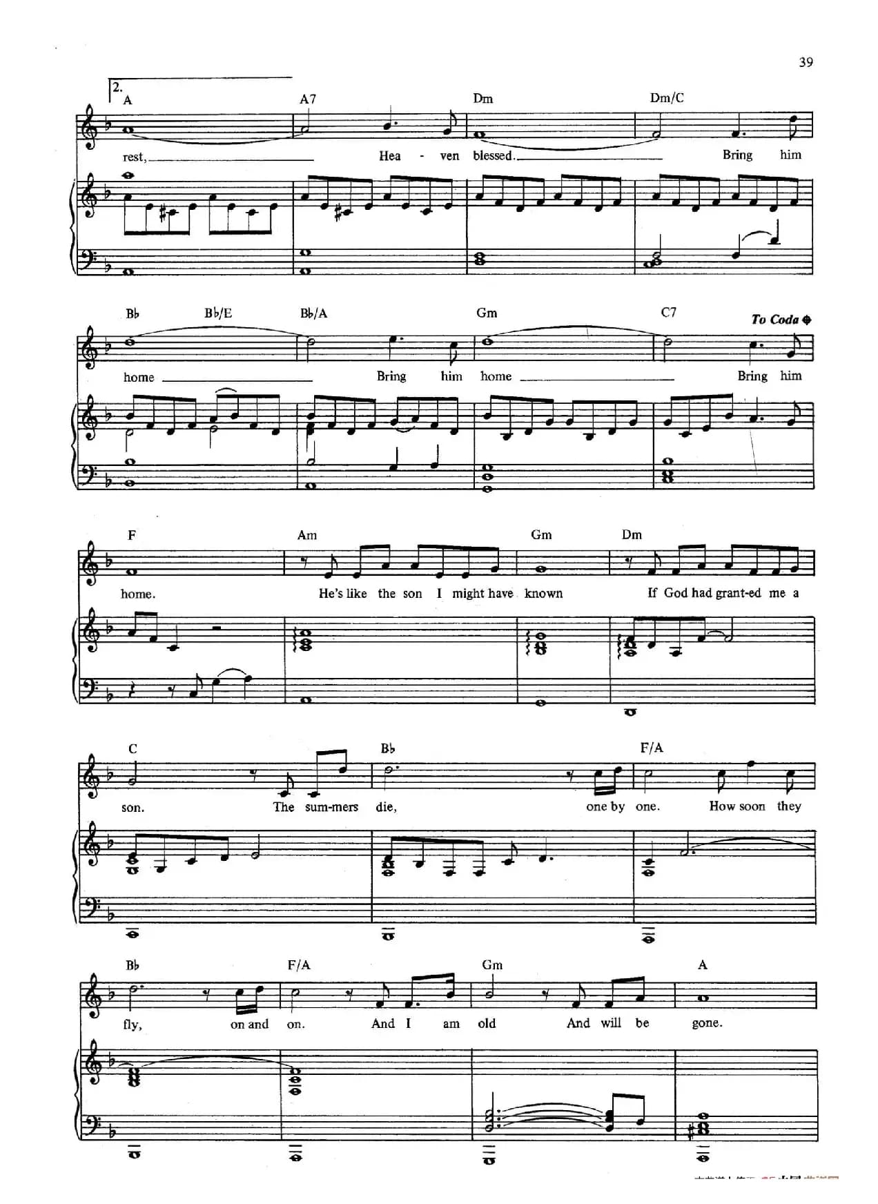 Bring Him Home (音乐剧《悲惨世界》(Les Miserables)选曲、正谱 )