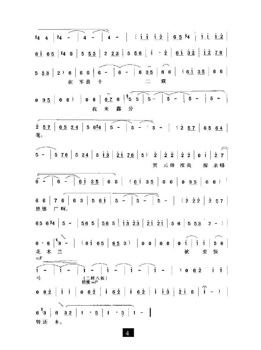 我是个女孩家怎把亲招（《花木兰》选段）