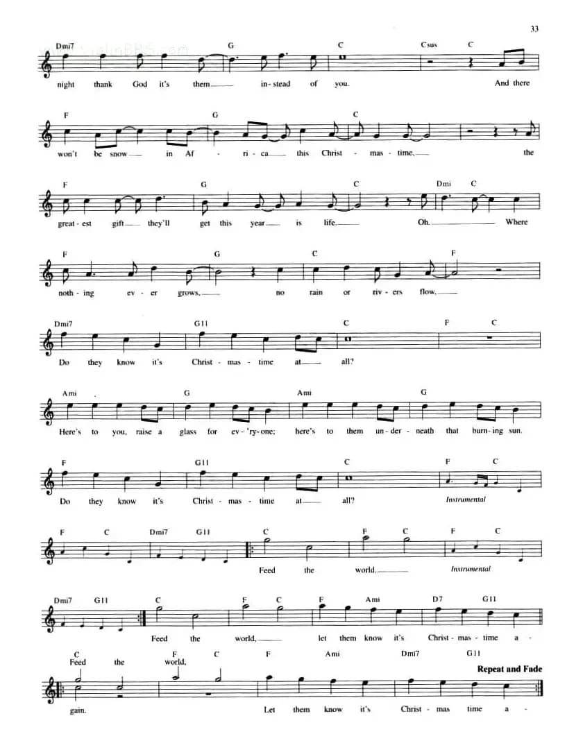 THE ULTIMATE CHRISTMAS FAKE BOOK:46.DO THEY KNOW IT'S CHRISTMAS?