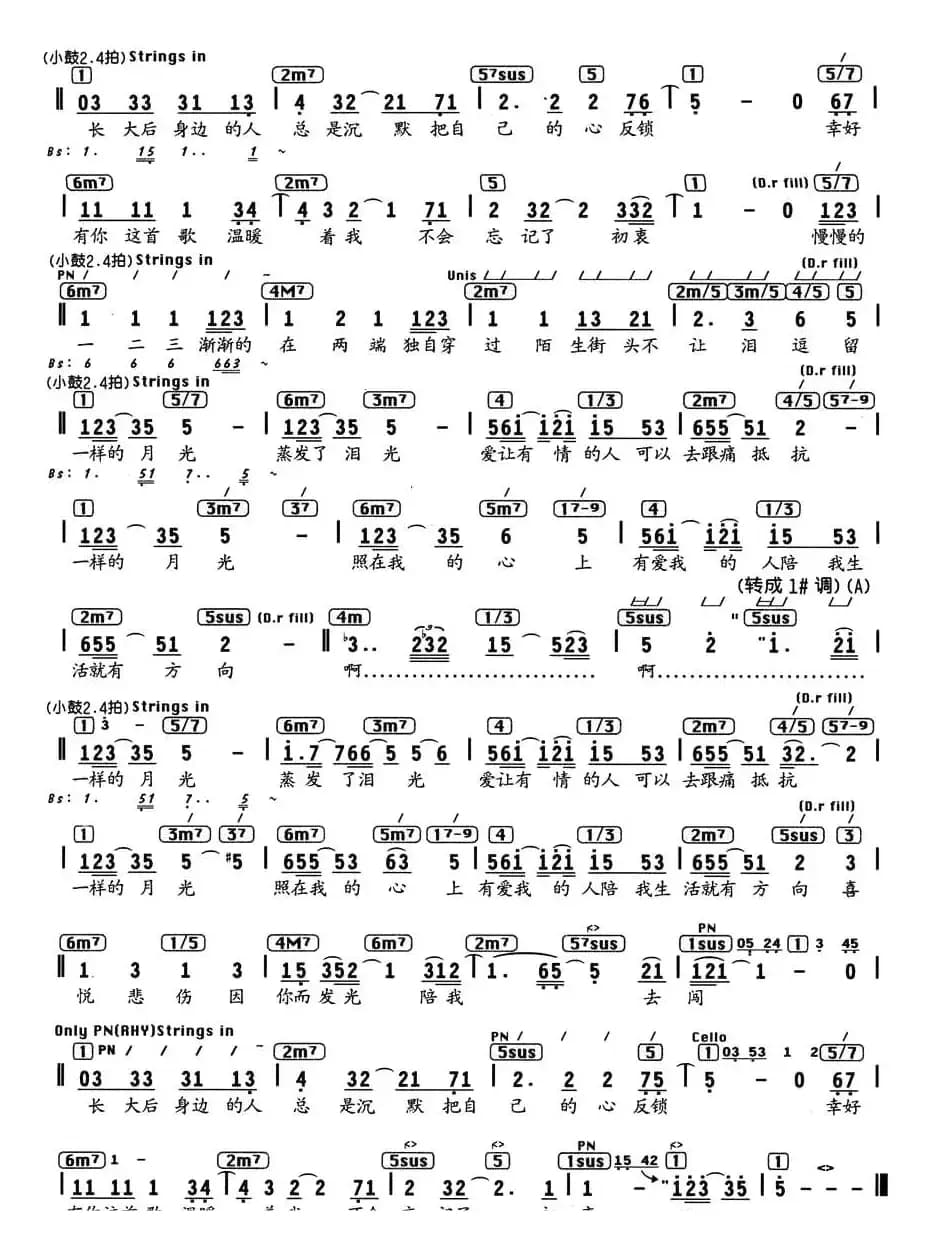 月光（谈晓珍词 桥本淳曲、编配乐谱）