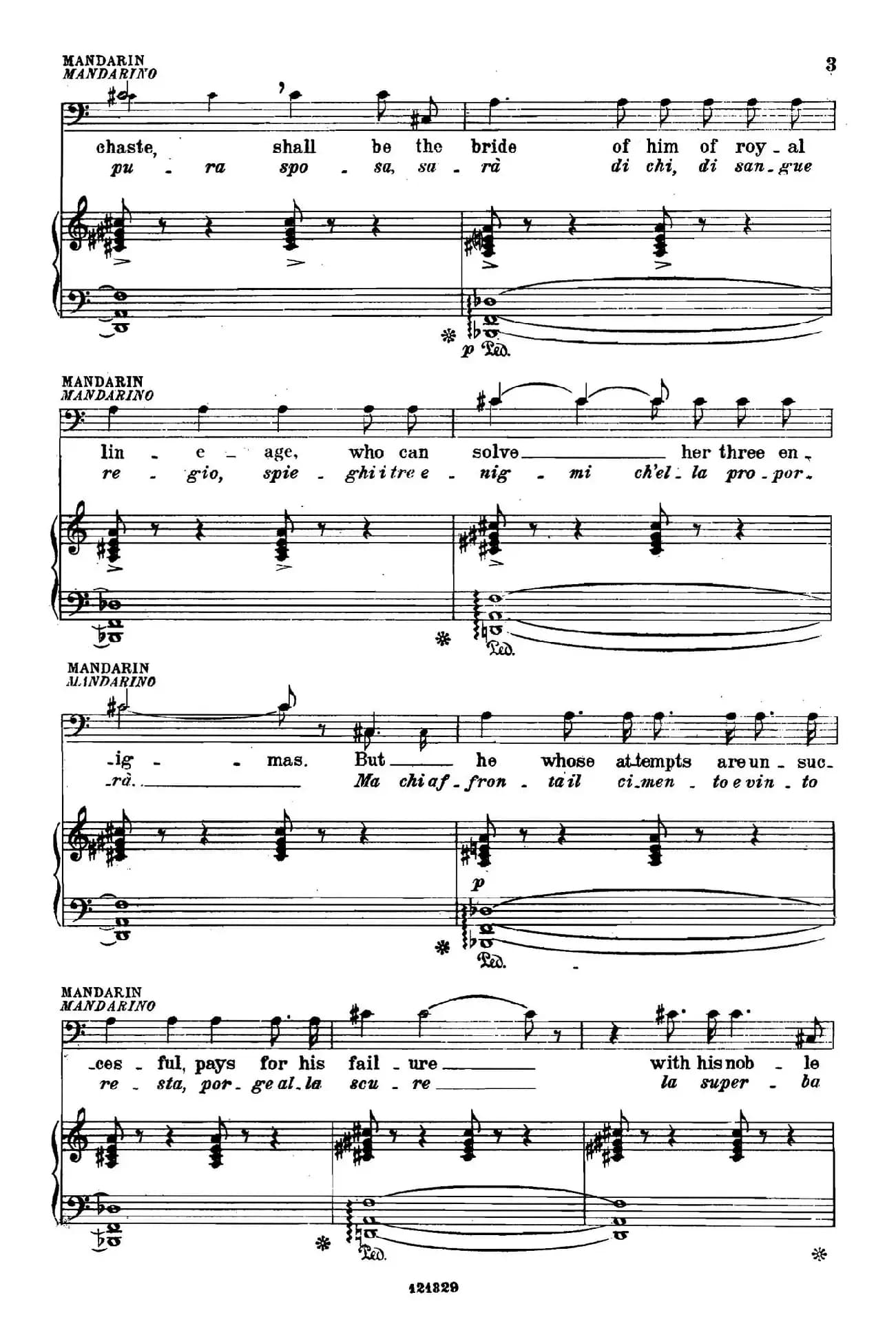 《图兰朵公主》三幕五场歌剧（英意双语）全谱（钢琴伴奏谱 P1——27）