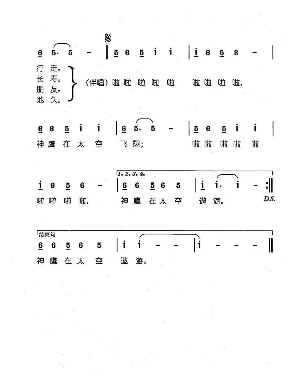神鹰在太空招手