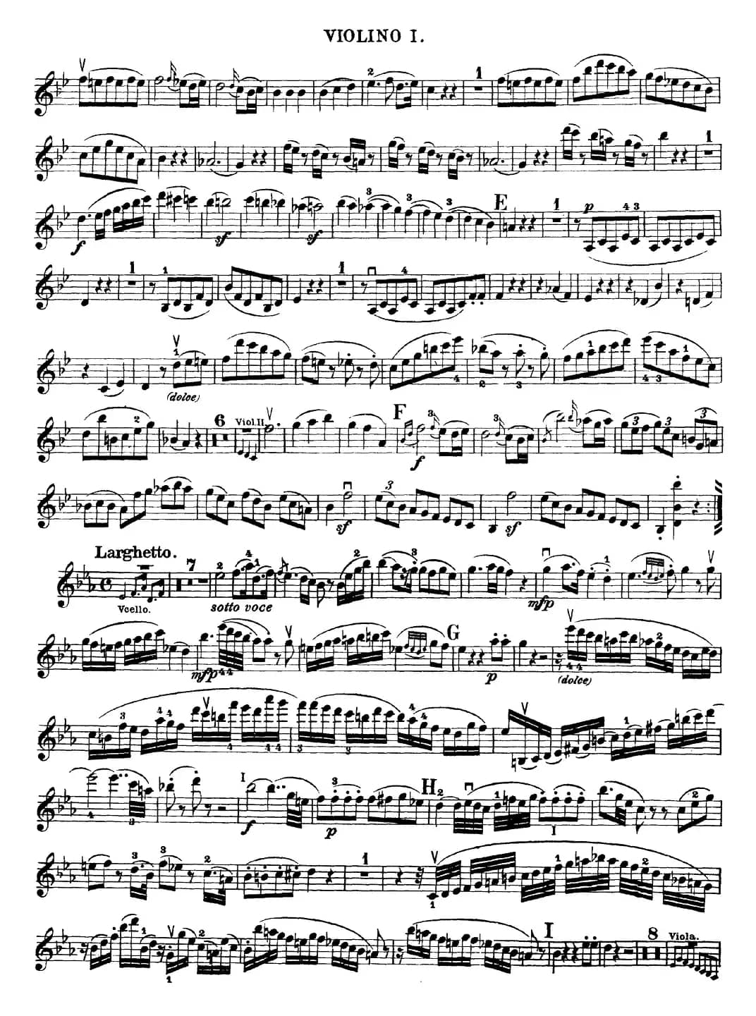 Mozart《Quartet No.22 in Bb Major，K.589》（Violin 1分谱）