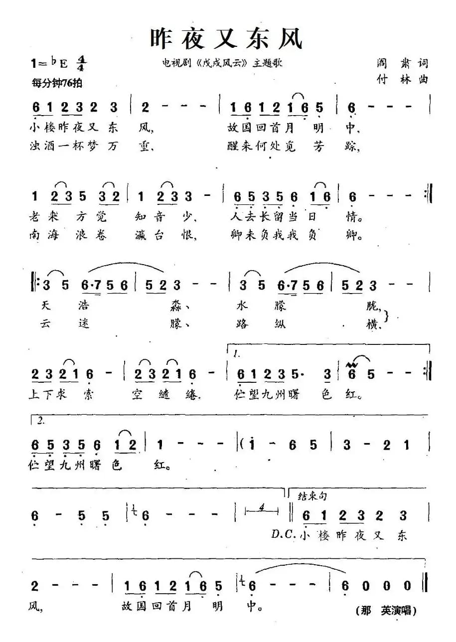 昨夜又东风（电视剧《戊戌风云》主题歌）