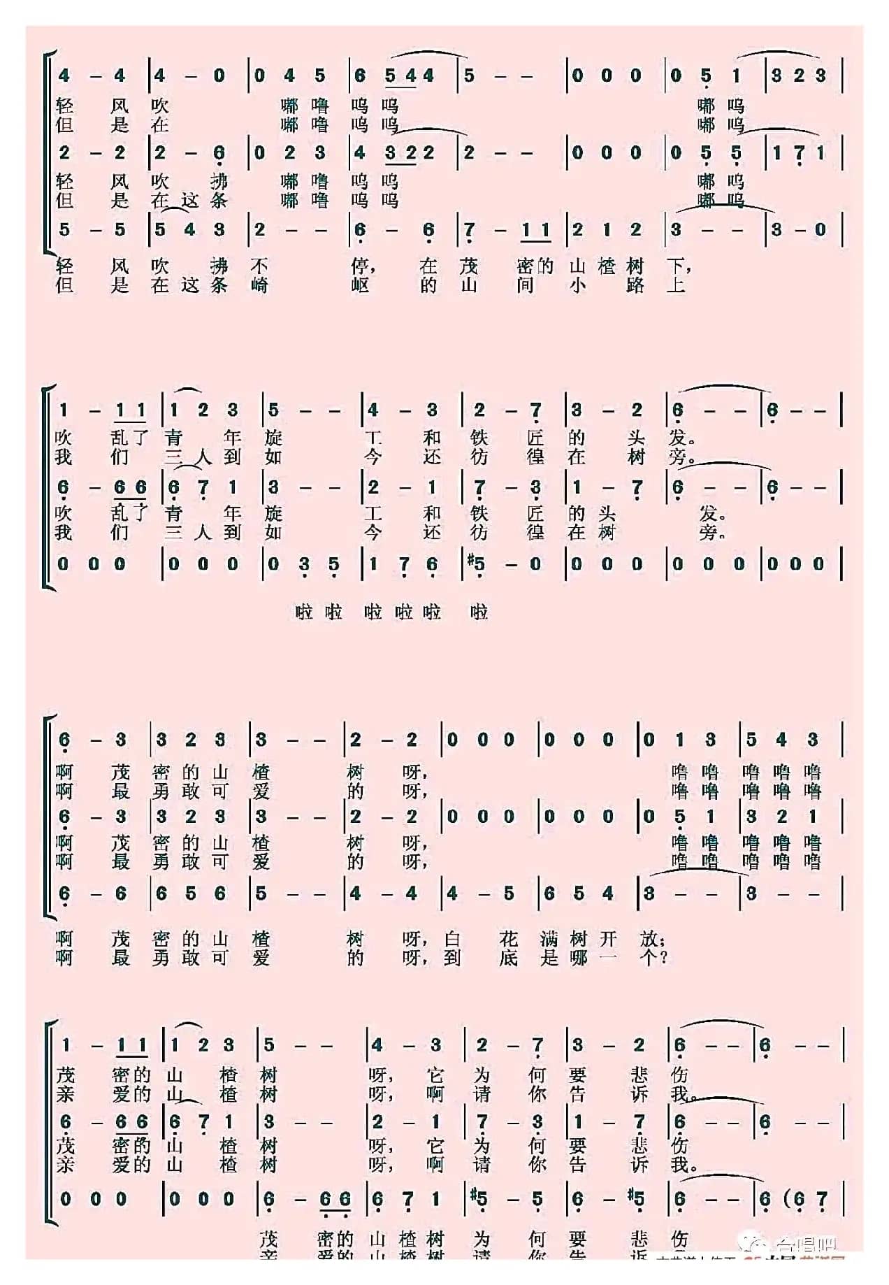 山楂树（梦之旅组合）（浪迹原声 记谱制谱）