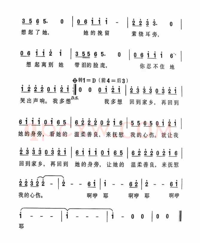 在他乡（卢庚戍词 栗子曲）