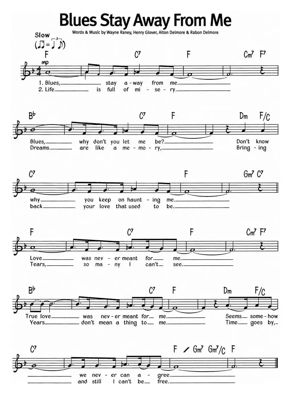 蓝调音乐：Blues Stay Away From Me