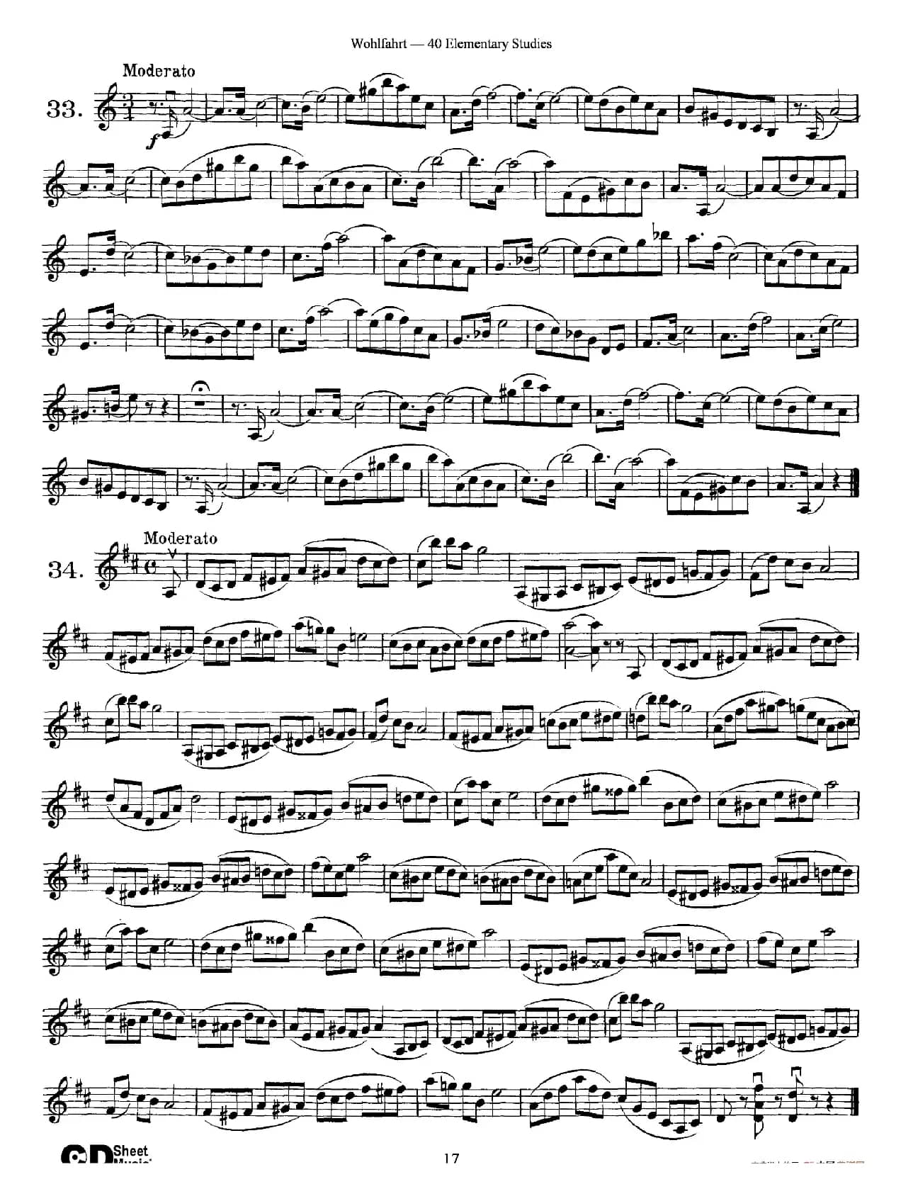 Wohlfahrt《40 Elementary Studies,Op. 54》(沃尔法特《40首小提琴练习曲》)