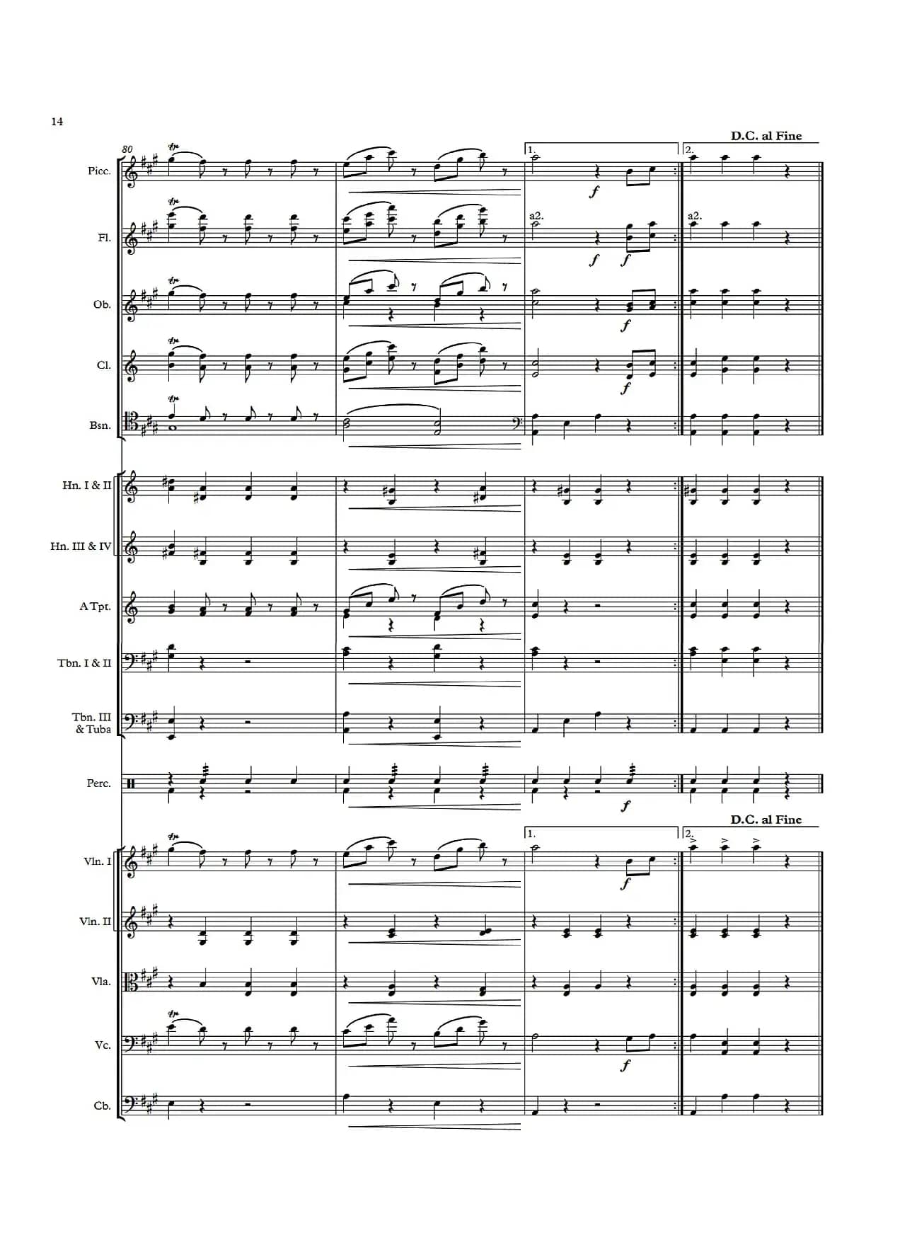 《拉德斯基进行曲》总谱（配器：Leopold Weninger）