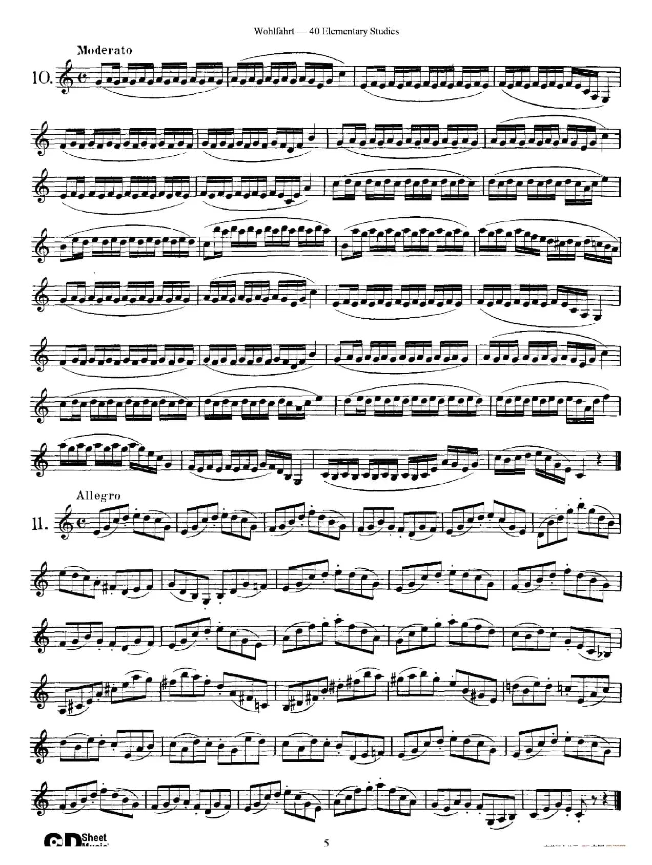 Wohlfahrt《40 Elementary Studies,Op. 54》(沃尔法特《40首小提琴练习曲》)