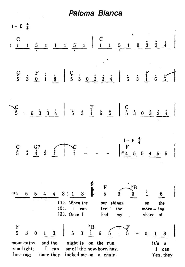 [美]Paloma Blanca（白兰鸽、带和弦）