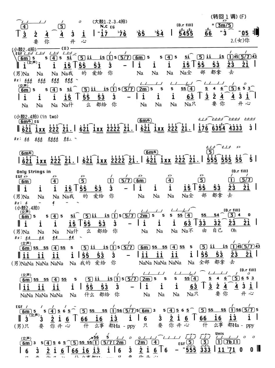 na na na（编配乐谱）