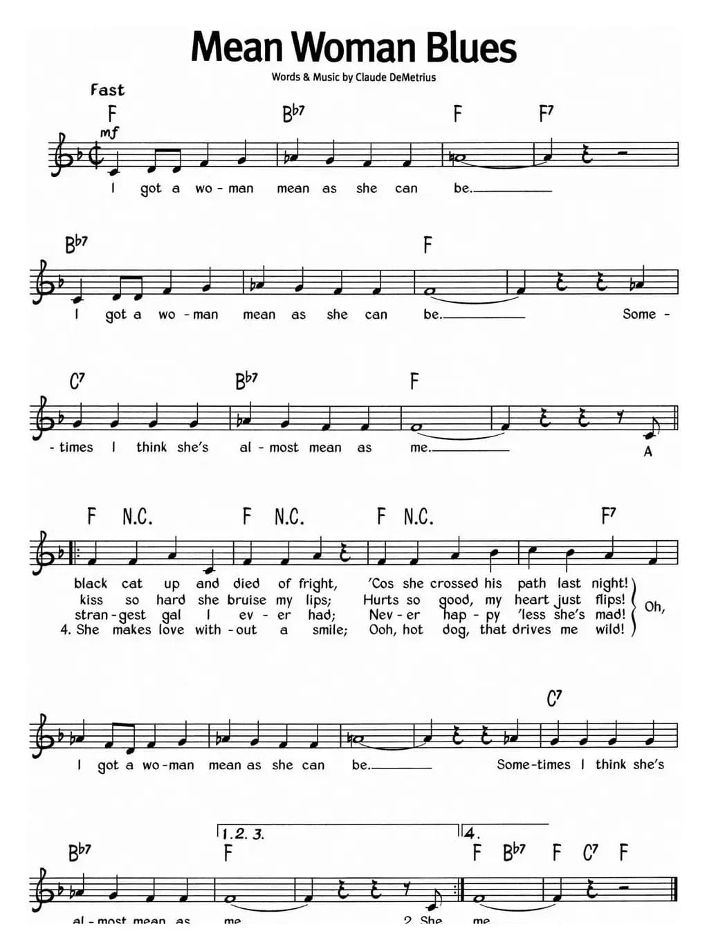 蓝调音乐：Mean Woman Blues