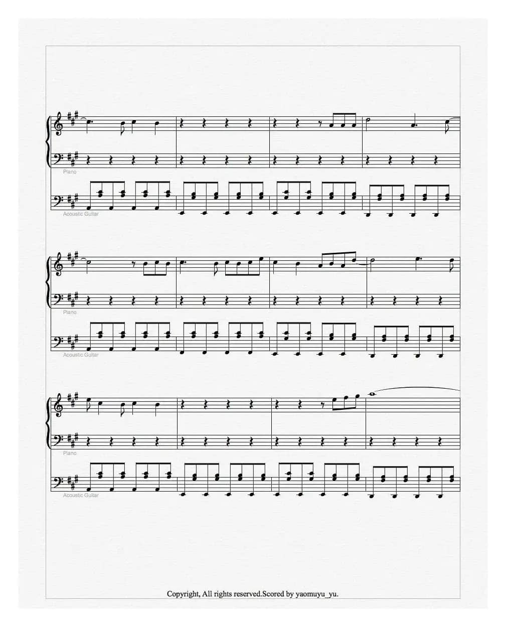 For forever(五线谱)