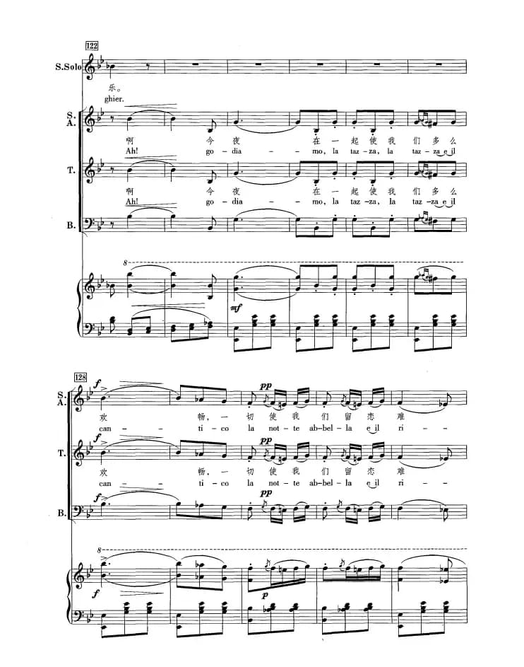 [意]饮酒歌（正谱 合唱）