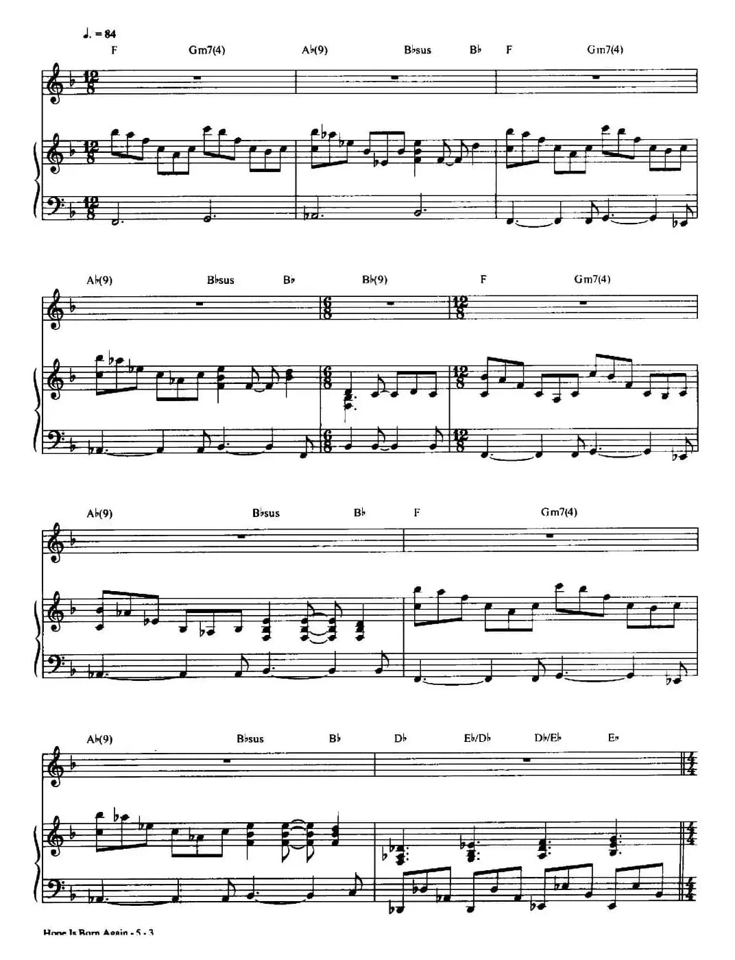 Hope Is Born Again（希望重现）（正谱）