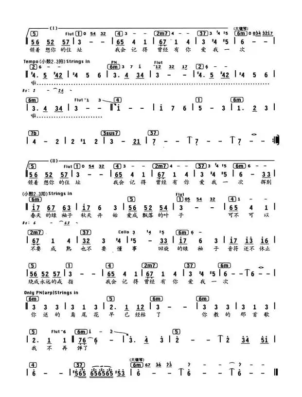 绿袖子（编配乐谱）