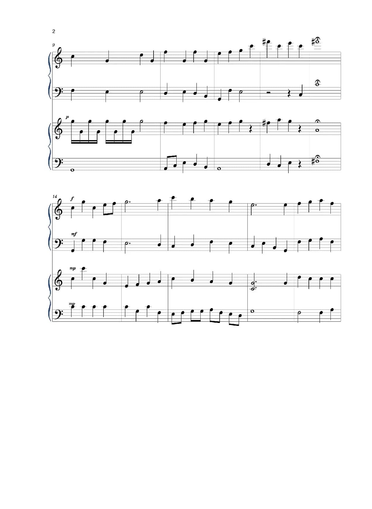 C大调双钢琴小奏鸣曲