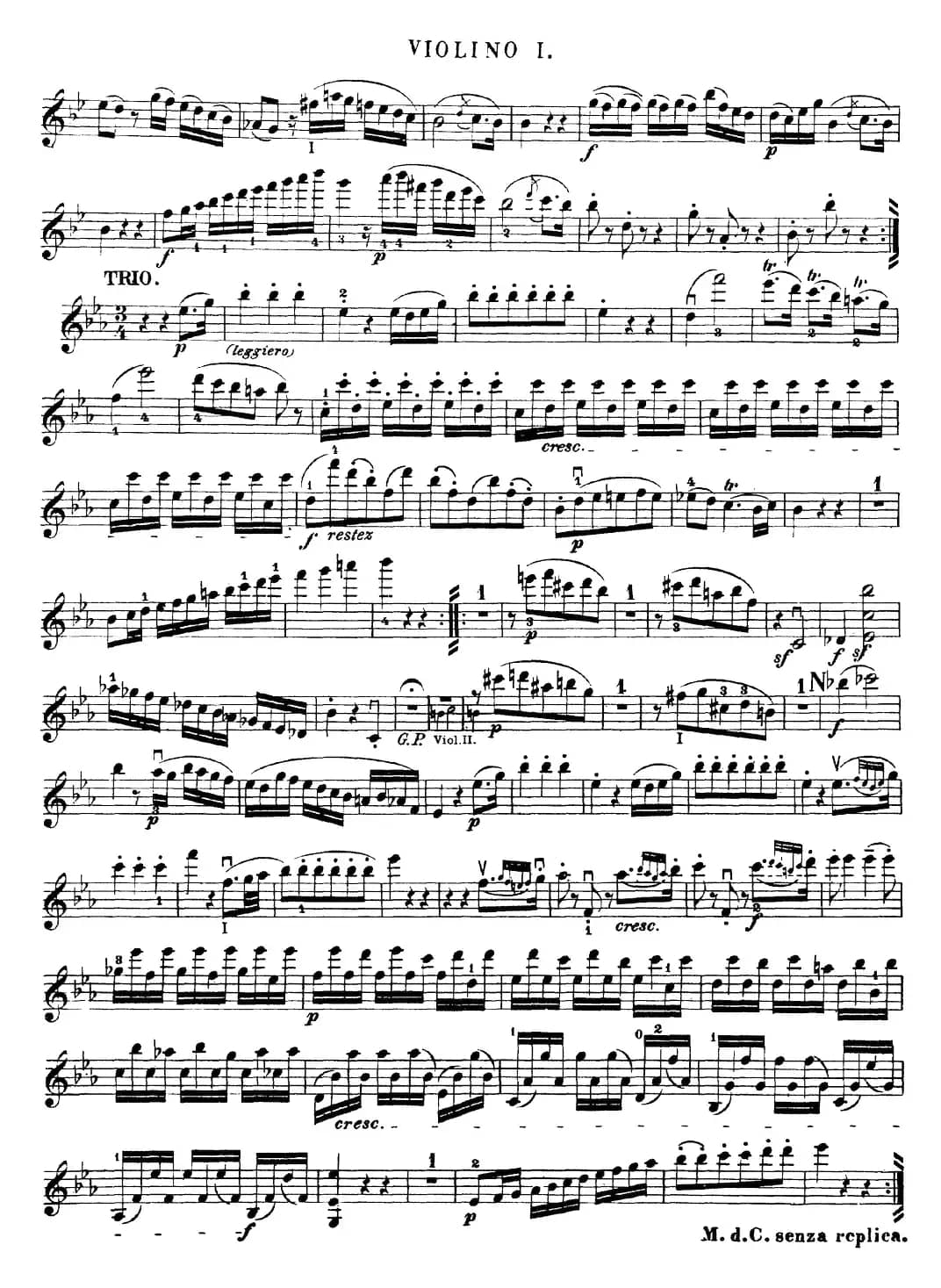 Mozart《Quartet No.22 in Bb Major，K.589》（Violin 1分谱）