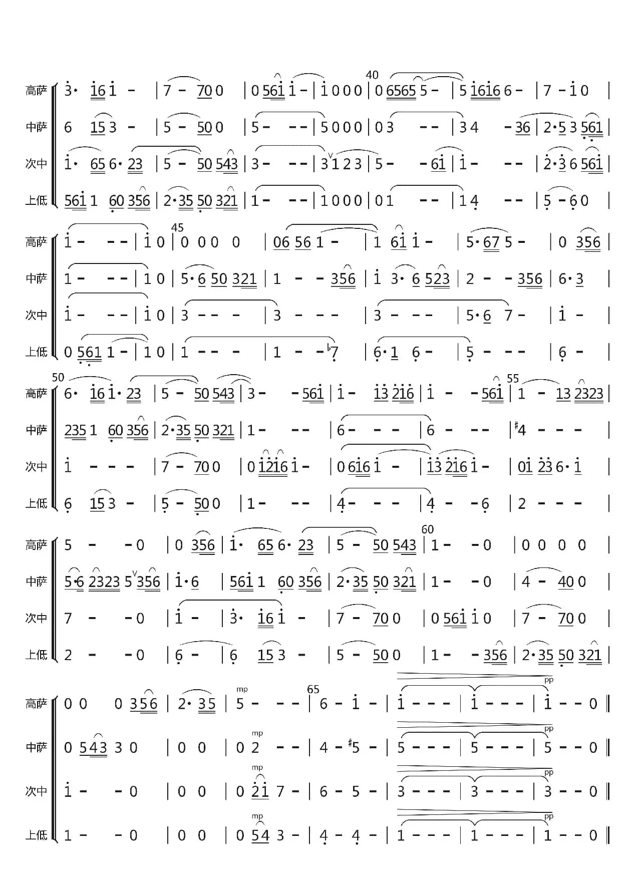 草原夜色美（萨克斯四重奏）