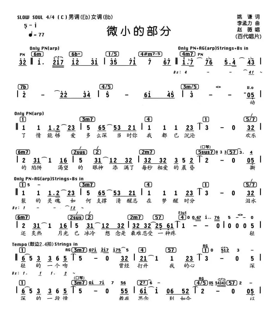 微小的部分（编配乐谱）