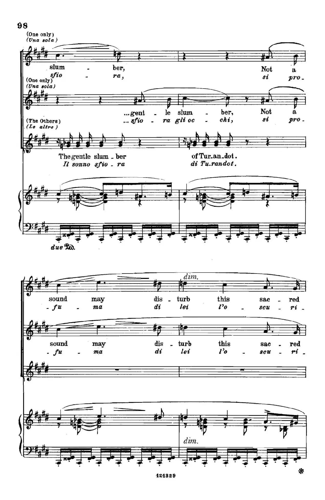 《图兰朵公主》三幕五场歌剧（英意双语）全谱（钢琴伴奏谱 P101——110）