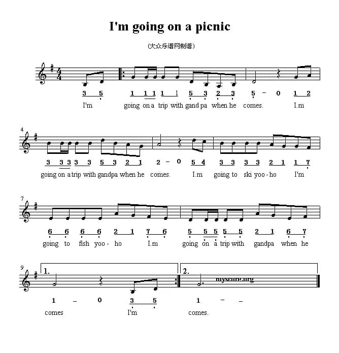I'm going on a picnic （英文儿歌）