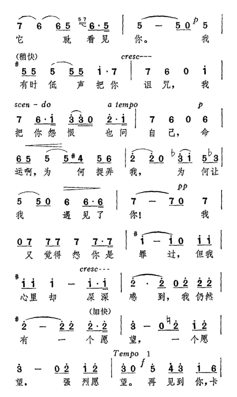 花之歌“你曾把鲜花抛给我”（选自歌剧《卡门》）