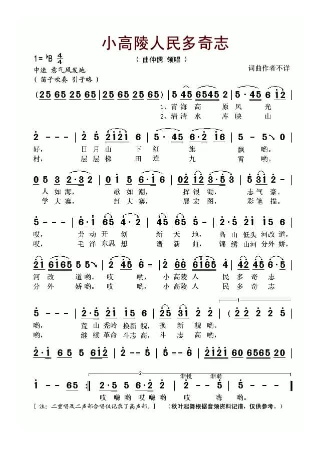 小高陵人民多奇志